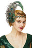 Babeyond 1920S Flapper Headband Peacock Feather Headpiece Gatsby Accessories For Women Sequined Showgirl Headpiece Style 9