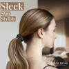 Silvr Bear Luxury Satin Skinny Scrunchies 6 Count Black Skinny Hair Ties For Women Girls And Men Softer Than Silk Scrunchies Hair