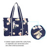 MOSISO Laptop Tote Bag for Women (17-17.3 inch), Canvas Camellia Multifunctional Work Travel Shopping Duffel Carrying Shoulder Handbag, Blue