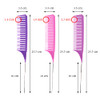 Skypia 3 Piece Professional Dyeing Hair Comb Set Highlight Combs For Hair Stylist Weaving Styling Brush Set With Long Stainless Steel Rat