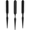 3 Pack Synthetic Wig Brush 3 Row Wire Brush Black Styler Travel Size Metal Combs For Detangling Barber Beginner