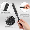 3 Pack Synthetic Wig Brush 3 Row Wire Brush Black Styler Travel Size Metal Combs For Detangling Barber Beginner