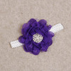 Nishine 2Pack Newborn Elactic Lace Crwon Headband Toddler Girls Fabric Flower Pearl Hairband For Baby Shower Birthday Gift Purple Lilac