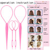 Zvorei 8Pcs Hair Brushes Set Wit Pink 4Pcs Topsy Hair Tail Tools
