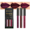 Evpct 3Pcs Dark Red Purple Plum Matte Liquid Lipstick Sets For Women Matte Lip Stain Long Lasting Waterproof Burgundy Blood Blue Red