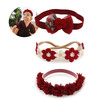 Mligril 3Pcs Hair Bows Baby Headbands For Girls Flower Headband Elastic Nylon Hair Bands Set Bow Hair Accessories Christmas Gifts For