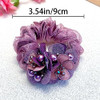 4 Pcs Flower Hair Scrunchies For Women Rhinestone Elastic Hair Bands Ponytail Holders Lace Hair Scrunchies Ties Elastics Bands Rubber