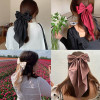 Yuyeran Super Big Bow Hair Clips French Style Soild Color Knotted Bowknot Spring Snap Barrettes Hair Clips With Long Ribbon For Women Girls