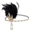 Tongcloud 1920S Flapper Feather Headband Roaring 20S Gatsby Headpiece Women S 1920S Headband Flapper Feather Headpiece Black