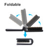 2 Pcs Travel Folding Boar Bristles Hair Brush Collapsable Pocket Anti Static Range Mini Beard And Hair Styling Tool For Women And Men Black