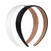 Hfpengzan 2 Pc Satin Headbands 1.3 Inch Wide Headband Girls Black Headband