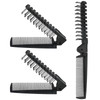 Qjaiune 3Pcs Travel Foldable Brush Anti Static Hair Comb And Double Headed Hairdressing Tool For Men And Women Black