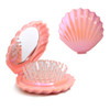 Maji Mama Metallic Shinning Finish Foldable Travel Hair Brushes With Mirror Shell Shape Portable Folding Pocket Hair Brush Mini Hair Comb