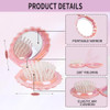 Maji Mama Metallic Shinning Finish Foldable Travel Hair Brushes With Mirror Shell Shape Portable Folding Pocket Hair Brush Mini Hair Comb