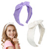 Melbelia Bow Headbands For Girls Thin Headband With Bow Women Hair Accessories Fashion Knotted Head Band Non Slip For Girls Purple White
