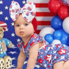 Oneninedream Hairband 4Th Of July Baby Headband American Flag Bow Patriotic Headband Red Blue White Newborn Bows Infant Headband For Baby