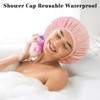 Choshion Satin Lined Shower Cap For Women Shower Caps Reusable Waterproof