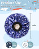 Satin Bonnet For Kids Baby Soft Silk Bonnet For Girls Boys Adjustable Elastic Band Sleep Cap For Toddler Child Curly Hair Blue Spaceship