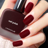 Cosmoo 12Ml Burgundy Matte Nail Polish Quick Dry Nail Lacquer For Nail Art Varnish Mist Effect Matte Finish Velvet Nail Polish 0.41 Fl Oz