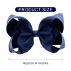 DEEKA 16 PCS 4" Hand-made Hair Bow Grosgrain Ribbon Solid Color Hair Bow Alligator Clips Hair Accessories for Little Teen Toddler Girls -Navy Blue