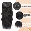 Black Hair Extensions Clip ins 20Inch Long Wavy Clip in Hair Extensions for Women 4PCS Natural Soft Curly Thick Hairpieces Double Weft Synthetic Clip