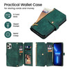 ZCDAYE Case for iPhone 15, iPhone 15 Wallet Phone Case with Crossbody Phone Lanyard, Premium Zipper Leather Flip Cover for iPhone 15 6.1 inch - Green
