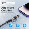 Long USB to USB-C and Lightning Cable 10FT/3M [MFi & 3A Fast Charge & Data Sync] 2in1 Extra Long iPhone Charging Cord Nylon Braided Fast Apple Charge