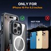 AMILIFECASES for iPhone 16 Plus Case, Double Front Frame Built-in 9H Tempered Glass Screen Protector + Privacy Screen Protector, Compatible with MagS