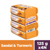 Santoor Soap with Sandal And Turmeric - Pack of 4 soaps (125g each)