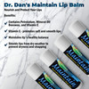 Dr. Dan's Maintain Lip Balm - Perfect for Everyday and Cortibalm aftercare, Mild Ingredients & Beeswax, Vitamin E Enriched for Moisturizing Dry Lips,