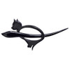 Marycrafts Buffalo Horn Cat Kitten Shawl Pin, Hair Pin Accessory Handmade (Black)