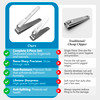 Solingen Toenail Clippers for Thick Nails, Heavy Duty Nail Clipper Set (2 Pack)  Sharp Stainless Steel Fingernail & Toenail Cutter for Men, Women &