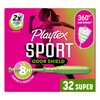 Playtex Sport Odor Shield Tampons Super Absorbency, Unscented - 32ct | Super Tampons for Women, Feminine Care, Playtex Tampon with 360 Leak Defense a