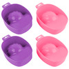 AUEAR, Manicure Bowls Nail Soaking Bowl Tray Hands Art Polishing Remover Treatment SPA Tool (Purple & Pink, 4-Pack)