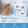 The Humble Co Dental Floss Picks for Teeth, 200 Count (Mint) - Double Thread Tooth Picks Flossers for Adults Gum Health - Toothpick Floss for Interde