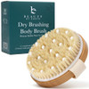 Dry Brushing Body Brush for Lymphatic Drainage & Cellulite - Natural Brustles for Wet and Dry Brushing, Body Exfoliating Brush with Massage Nodes for