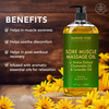 MAJESTIC PURE Arnica Sore Muscle Massage Oil for Massage Therapy - Refreshing and Relaxing - Natural Oils with Lavender & Chamomile Essential Oils -