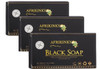 AFRIKINKY African Black Soap (3 Bars) | Authentic African Black Soap | Pure Raw Grade A  Skin Nourishing, Moisturizing -For Skin,Hair Care (Ghana) P