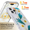 rongki Floral Case for iPhone 16 Pro Max Clear Case with Real Dried Flower Patterns, Glitter Cute Flowers Design for Women Girls Slim Soft Edge Shock
