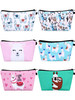 SATINIOR 6 Pcs Llama Gifts for Women Llama Makeup Bag 5.3 x 8.7 Inch Alpaca Pouch Cosmetic Bag for Winter Christmas Women Stocking Stuffers(Cartoon D