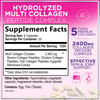 Multi Collagen Supplement 2400 mg - Types I, II, III, V & X Multi Collagen Peptides Pills for Women & Men, Hydrolyzed Collagen Supplements, Hair, Ski