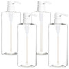 Youngever 4 Pack Pump Bottles for Shampoo 24 Ounce, Empty Shampoo Pump Bottles, Plastic Cylinder with Lockdown-Leak Proof-Pumps