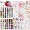 Zoance Nail Art Stickers Rhinestone Set ,13 Large Sheets Water Transfer Flowers Leaves Nail Decals for Nails Design DIY Manicure Decoration, Butterfl