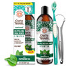 GuruNanda Starter Pulling Oil Mouthwash for Natural Teeth Whitening, Coconut and Peppermint Oil for Fresh Breath & Happy Gums, with Toothbrush & Tong