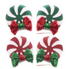 JIAHANG Christmas Mouse Ear Clips with Glittering Sequin Bow 2 Pairs, Lollipop Girls' Hair Barrettes Hair Accessories for Theme Party Festival Decora