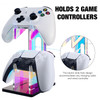 NiHome Iridescent Acrylic 2-Tier Universal Game Controller Headset Holder Stand for PS5 Xbox ONE Switch Colorful Controller Stand Gaming Accessories