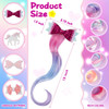 6 Pieces Unicorn Hair Clips for Girls, Bow Curly Rainbow Hair Extensions for Kids, Little Girl Hair Clips Accessories for Ponytails Princess Dress Up