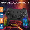 Nitho Gaming Controller for PC, Wireless RGB Gamepad with Detachable Phone Clamp, Customizable Triggers, Vibration