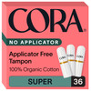 Cora Organic Cotton Non-Applicator Tampons (36 Super Non-Applicator Tampons)