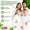 Milva Nettle Shampoo for Oily Hair - 6.7 Fl Oz Natural Oily Hair Shampoo for Greasy Roots & Scalp - Clarifying Degrease Treatment - Control Sebum, Ad
